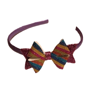 Pink Sparkle Hair Band with Bow